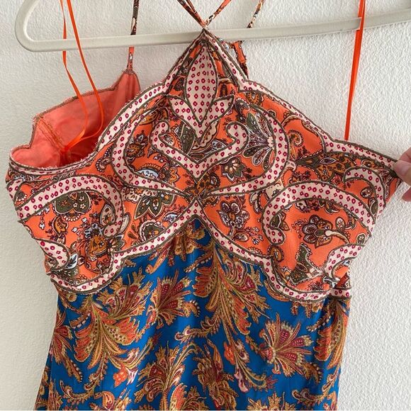 Anthropology Freya Halter Applique Mini Dress Size 12 - Picture 8 of 13